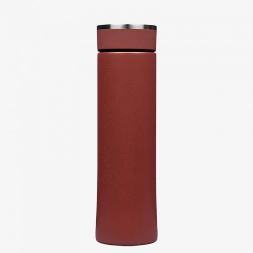 Thermos bottle with wood grain shell
